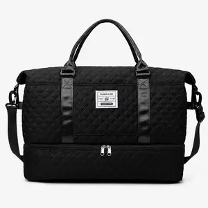 Large Capacity Multifunctional Travel Bag Set,Letter Pattern Zipper Travel Bag with ShoeCompartment, Casual Sports Fitness Bag forWomen & Men, Weekender Travel Set luggage