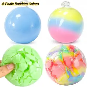 4 Stress Relief Toys, Soft Slow-Return Squishy Balls, Anxiety Relief Sensory Toys, Party Gifts for Kids, Teens, Adults