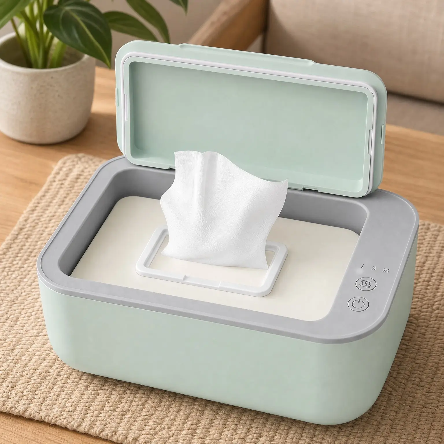 Baby & Adult Wipe Warmer with Adjustable Temperature, Quiet Even Heating, Wet Wipes Dispenser, Diaper Wipe Warmer, Green(Gift)