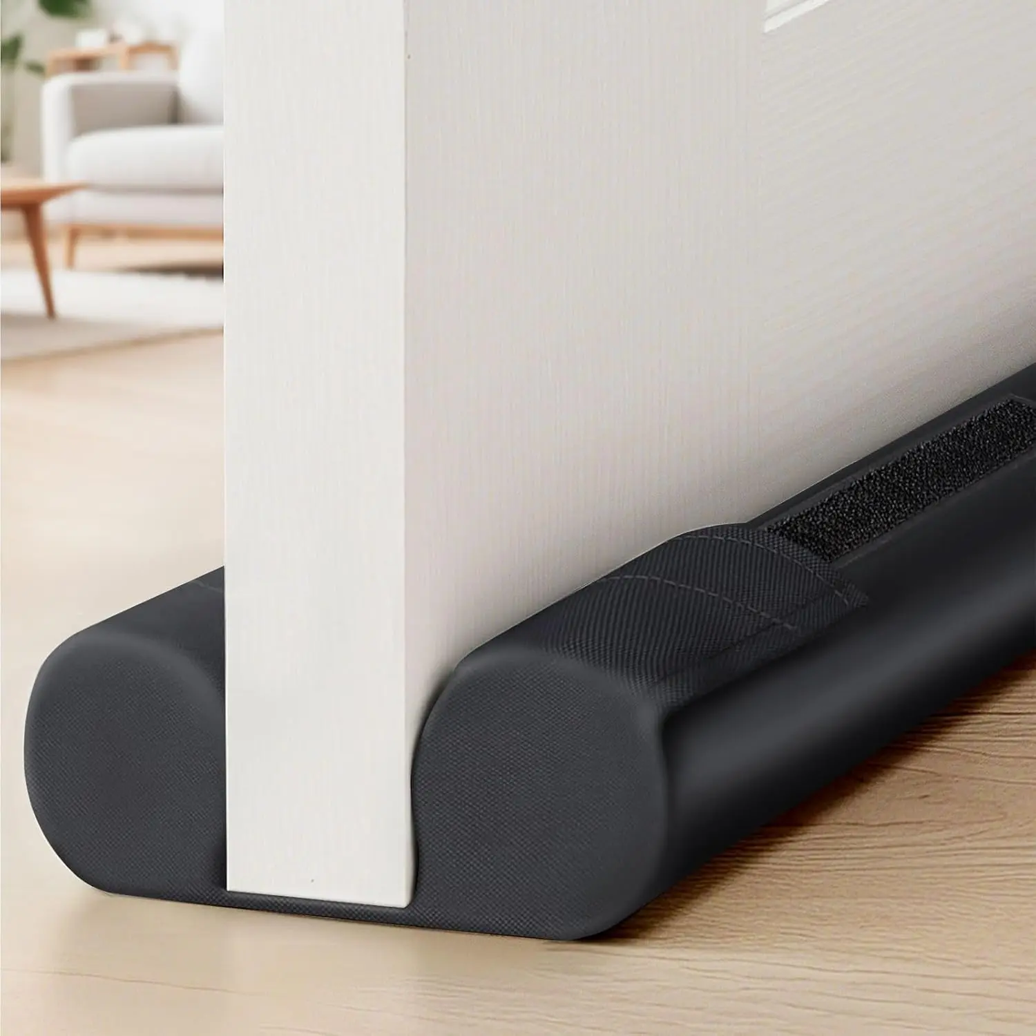 Door Draft Stopper, Draft Stopper for Bottom of Door, 38" Under Door Draft Covers Gap up to 2.36", Adjustable Door Sweep for Noise, , Cold Air, Dust, Easy Install Draft Blocker(Black)