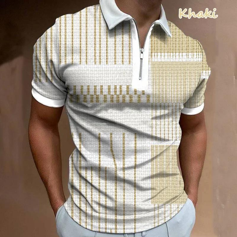 Kyn Apparel Mens Sport Knitted Short Sleeve Polo Shirt 3d Printing High Quality Hot Selling Men's Wear