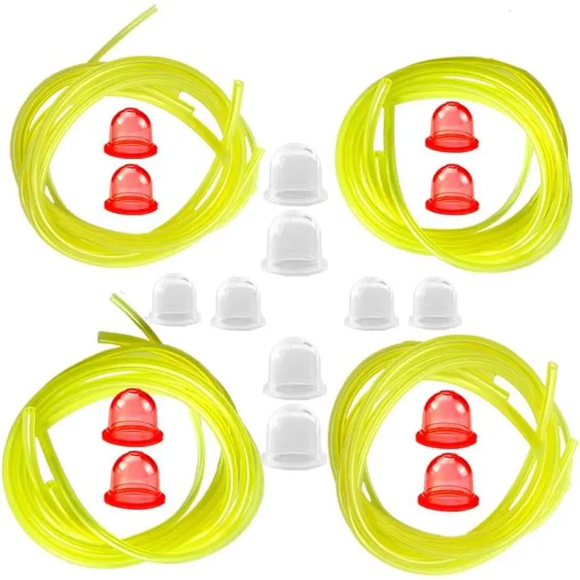Engine Parts Kit - 4 Sizes of 2ft Tube Hose, 188-12-1 Small Primer Bulb, 0057003 0057004 Compatible with Echo Trimmer, Lawn Mower, 2-Cycle Blower