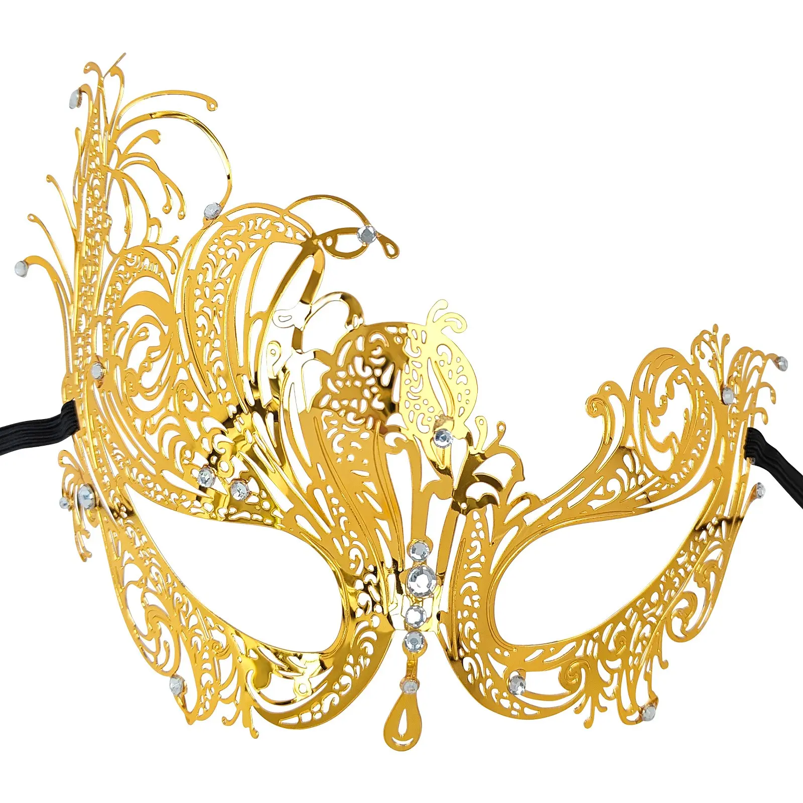 Gold Venetian Masquerade Mask for Women, 1 Piece Halloween Masquerade Mask, Luxury Masquerade Ball Mask for Halloween, Christmas, Party