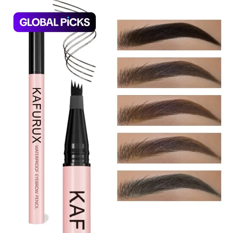 Waterproof Liquid Eyebrow Pen, Eyebrow Pencil, 1 Count Long-Lasting 4-Tip Precise Brow Enhancer for Precise, Natural-Looking Brows, Makeup, Cosmetic, Eyebrow Products