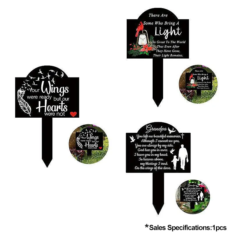 Acrylic Grave Marker, Outdoor Garden Grave Decoration, Garden Decoration Supplies, Memorial Sign Plaque for Grave, Garden Statues & Sculptures, Garden Accessories