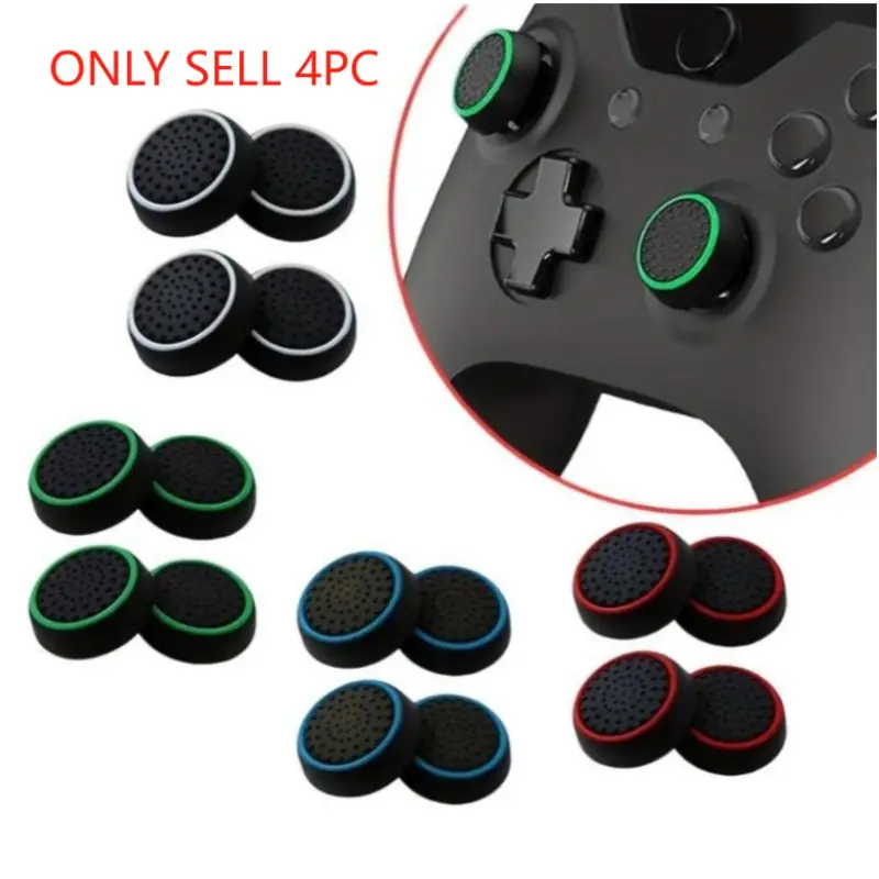 4PCS Non-slip Silicone Analog Joystick Thumbstick Thumb Stick Grip Caps Cases for PS3 PS4 PS5 Xbox 360 Xbox One Controller