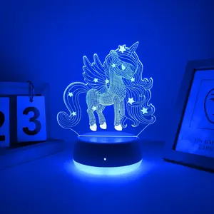 Modern Creative Unicorn 7 Color LED Night Light, USB Powered Touch Control, Decorative Lighting for Multiple Scenes, Perfect Gift Idea