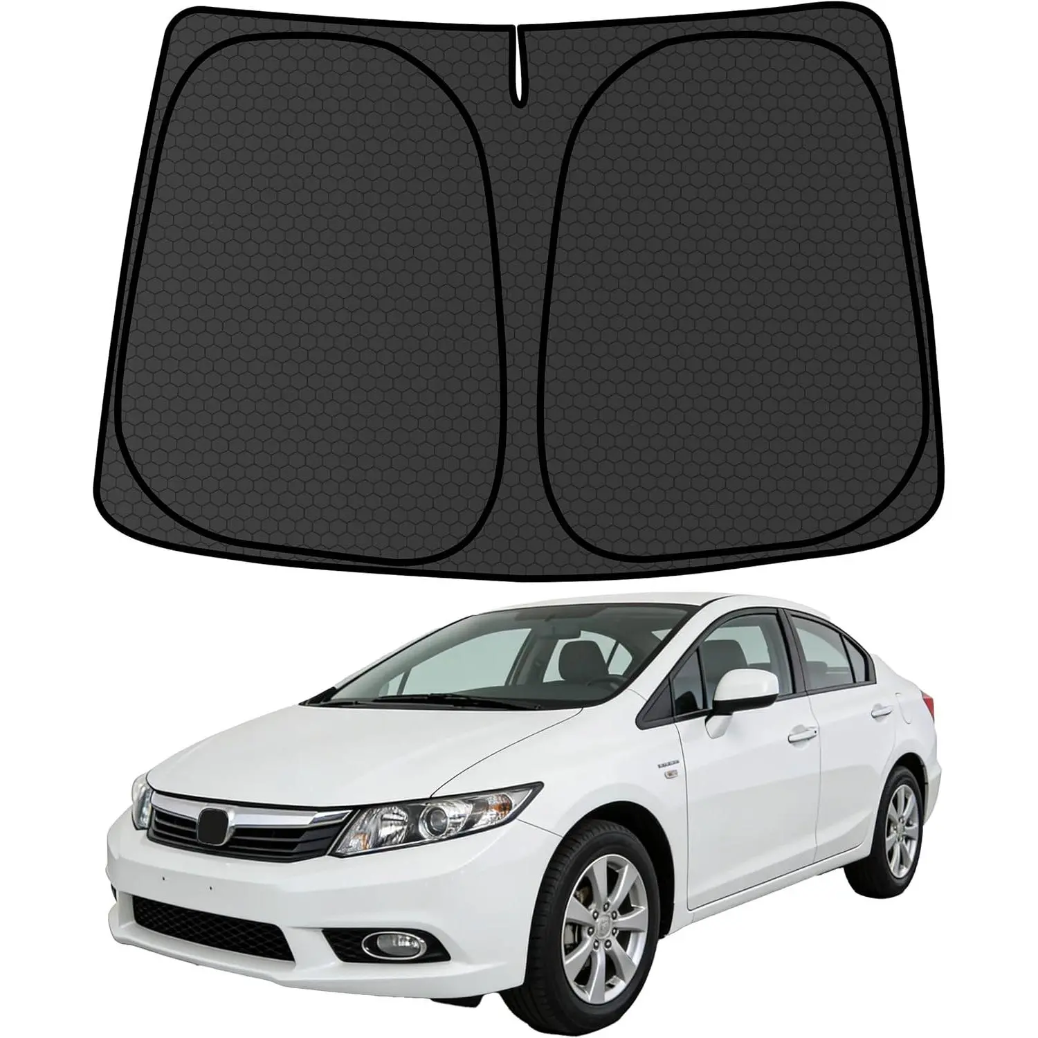 Civic Customized Windshield Sun Shade for 2012 2013 2014 2015 Civic Front Window Sunshade Visor Protector Foldable Blocks UV Rays Keep Car Cooler Accessories