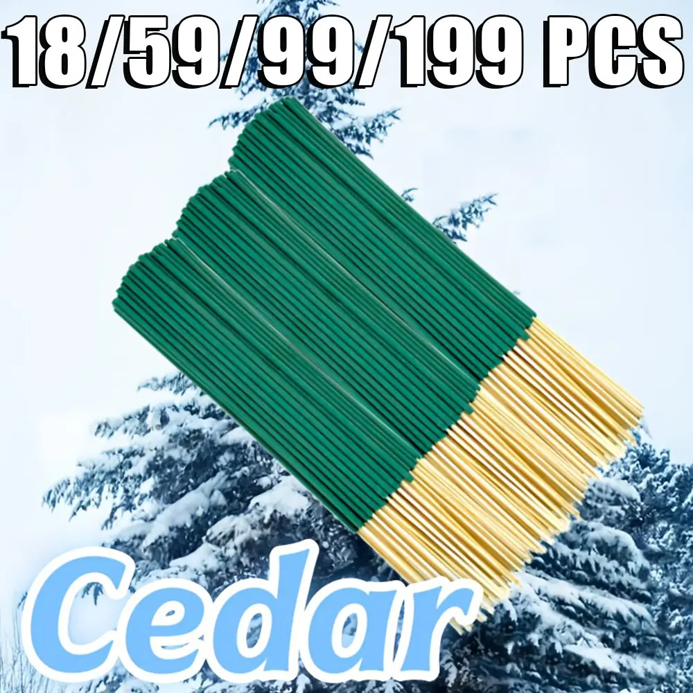 18/59/99/199pcs Cedar Scented Handmade Bamboo Incense Sticks, Essential Oil Infused, Long-Lasting Fragrance, Calming Aroma, Ideal for Yoga, Meditation, Hiking