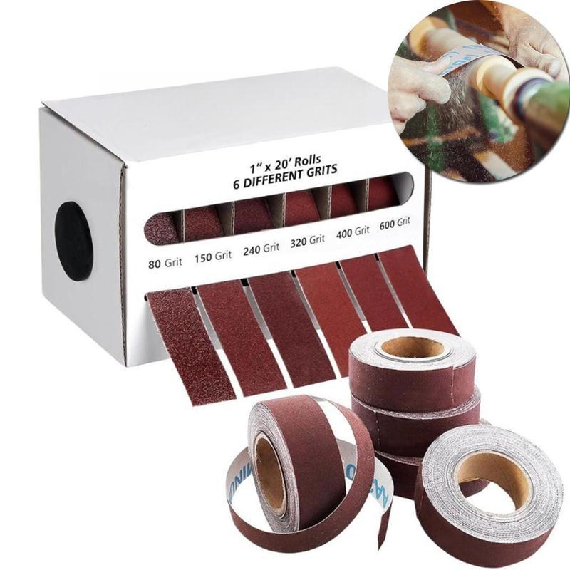 Mixed Grit Sandpaper Roll, 6 Counts Sandpaper Roll for Woodworking, Car Metal-Polishing, Abrasive & Finishing Products, DIY Projects