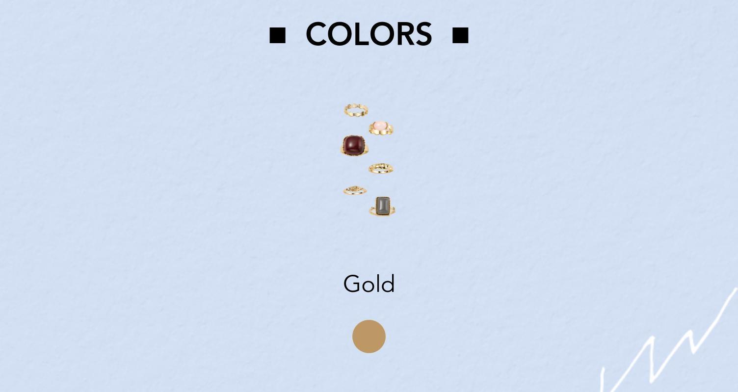 Cider 6 PCS GEMSTONE & ENGRAVED RING SET