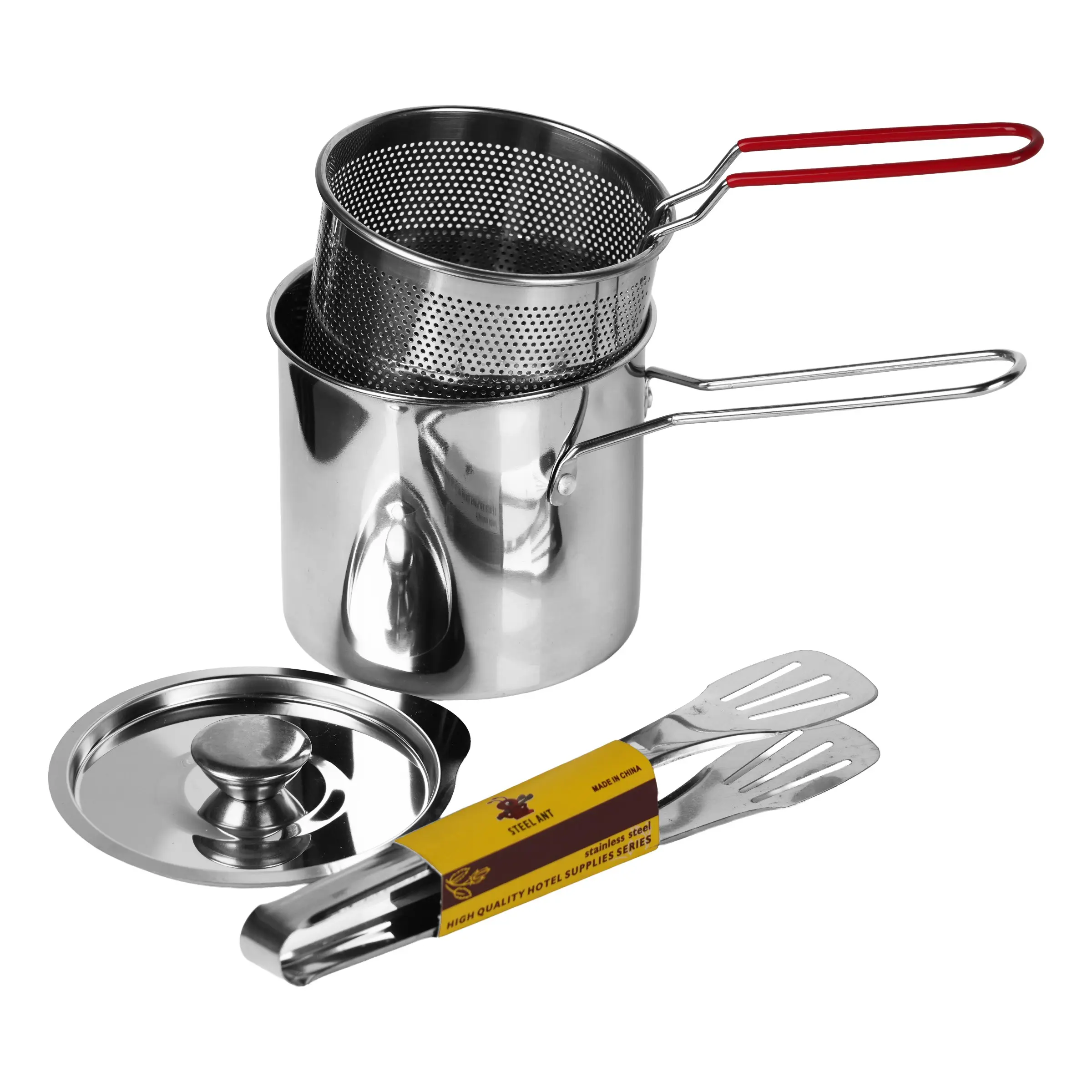 Stainless Steel Fryer Set, Deep Fry Pot with Basket, Kitchen Deep Frying Pot, Household Fried Pot, Tempura Frying Pot, Home Deep Fryer, 1 Set