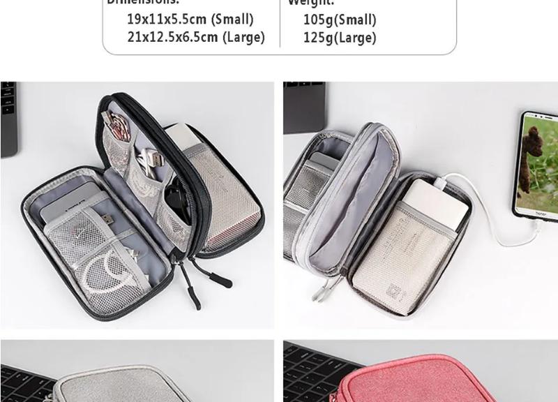 Digital Portable Organizer Case for Headphones Travel Closet Storage Bag Zipper Accessories Charger Data Cable USB Power Bank