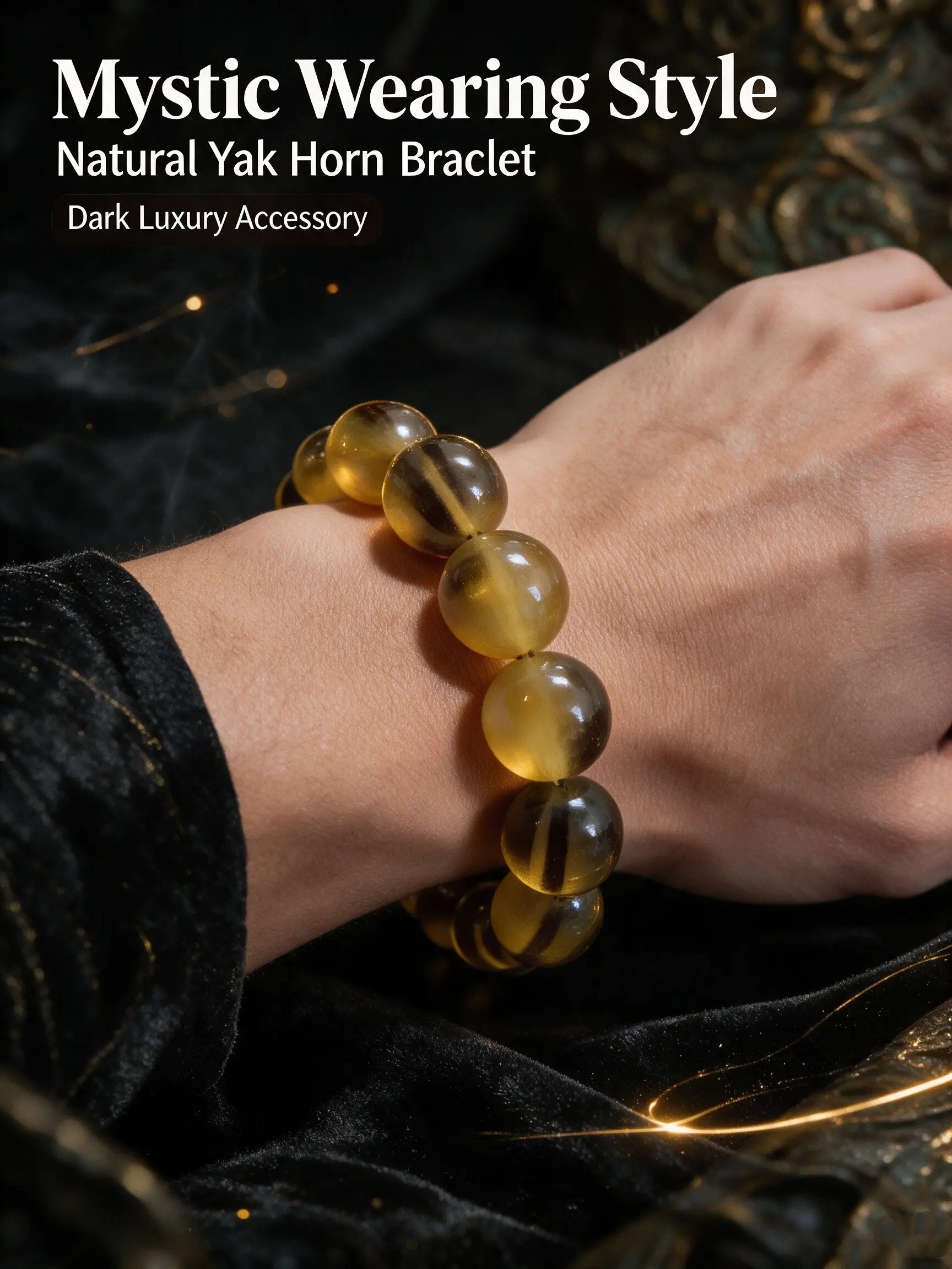 Natural Yak Horn Bracelet, Yak, Unisex, Vintage Ethnic Style, Multiple Sizes Available (12mm-20mm), Handmade Jewelry