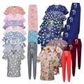 Brand New Women's Medical Scrub Suit Stretch Surgical Uniform with Pockets Top and Pants Nurse Doctor Workwear Overalls Casual Womenwear