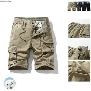 2026 New Summer Men's Loose Fit Cargo Shorts, Adjustable Drawstring Multi-Pocket Casual Bottoms, Trendy Hemmed Medium-Length Casual Shorts for Men, Ideal for Daily Wear & Outdoor Activities