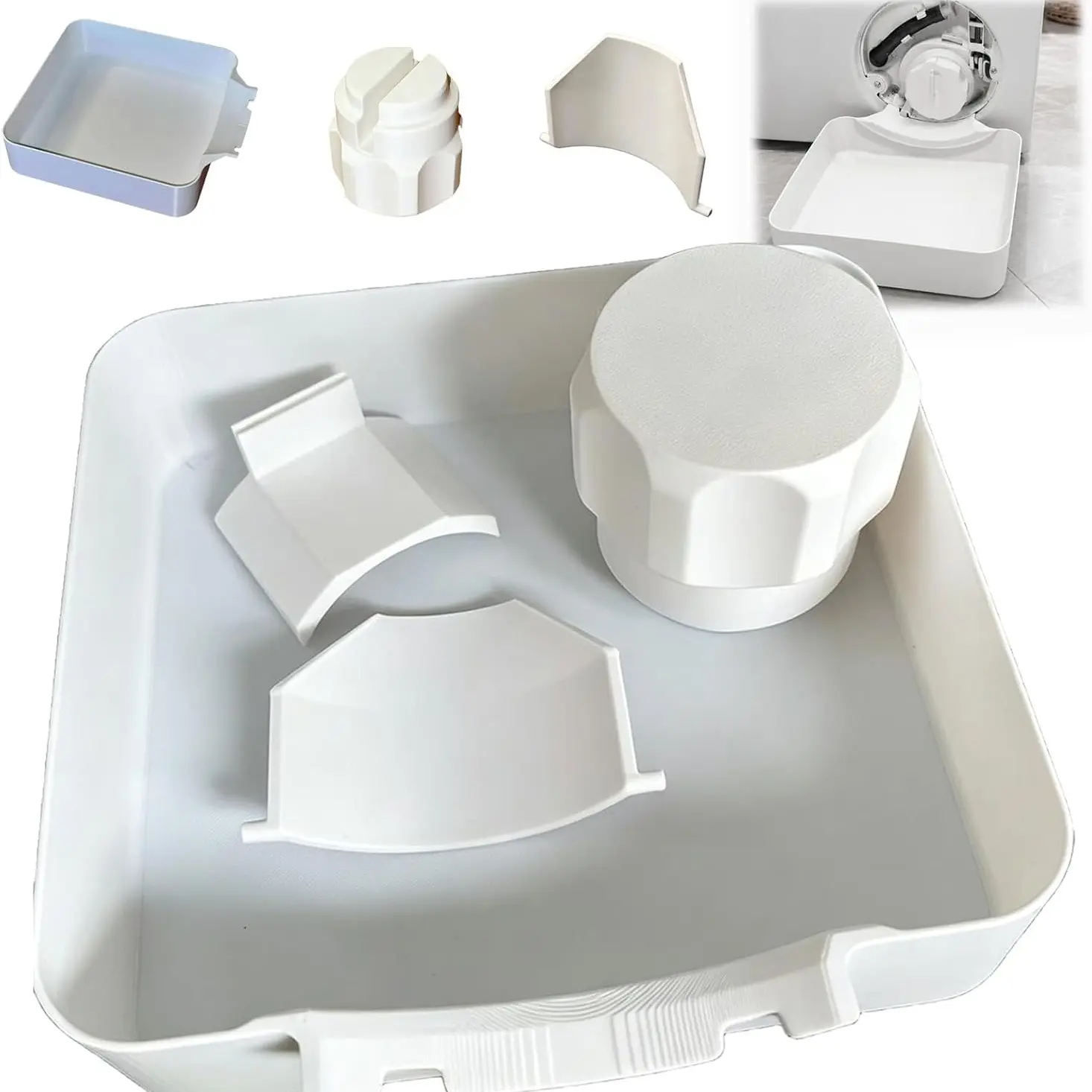Washer Drain Pan, Washing Machine Drainage Tray, Universal Front-Load Washing Machine Drain Pan, Easy Installation for Basements, Apartments, Mobile Homes, Garages, and Rentals