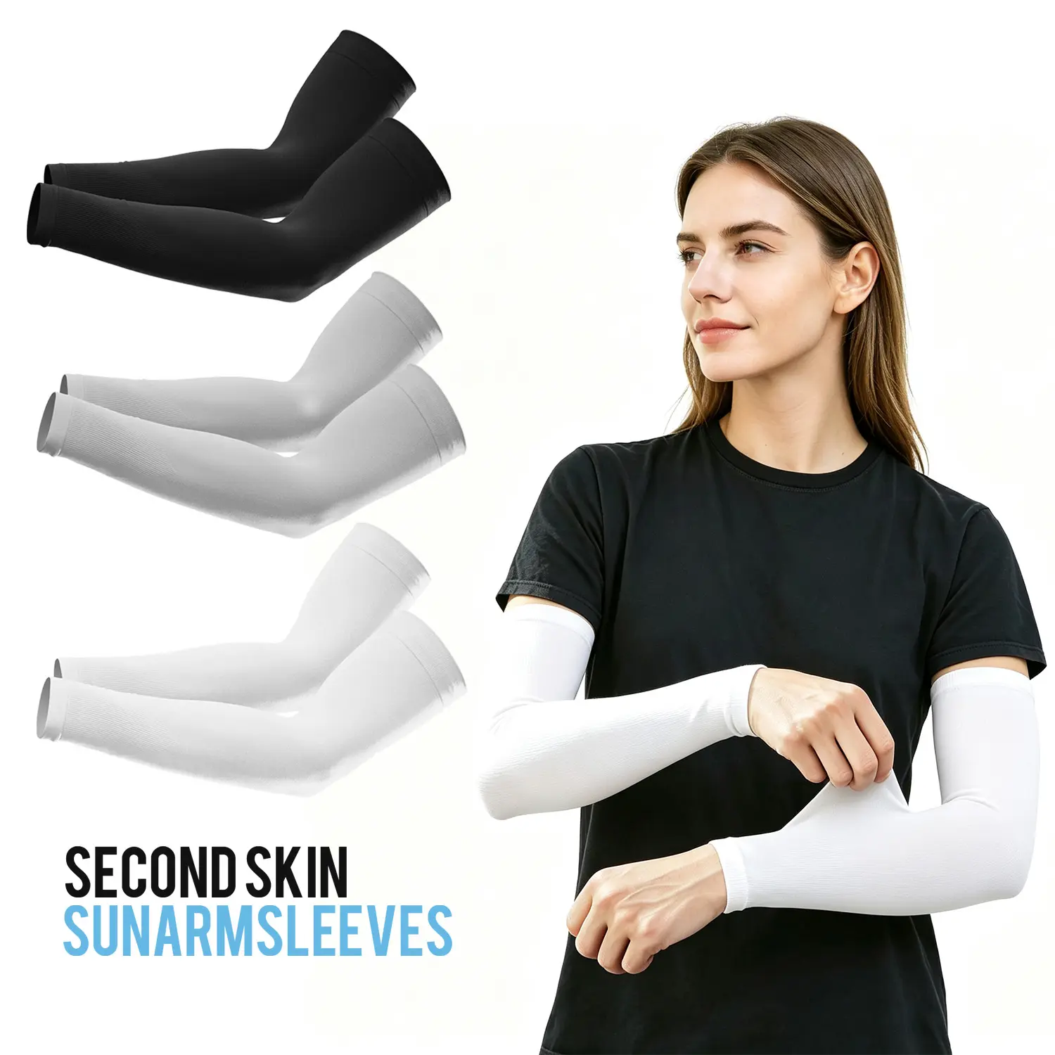 Arm Compression Sleeves - Strong, Compression-Type, Casual, Easycool Protective Gear, Anti-Injury, Heat-Wicking, UPF 50 UV Protection, Ice Silk, High Elasticity, Breathable, Cooling for Outdoor Sports & Daily Use cover