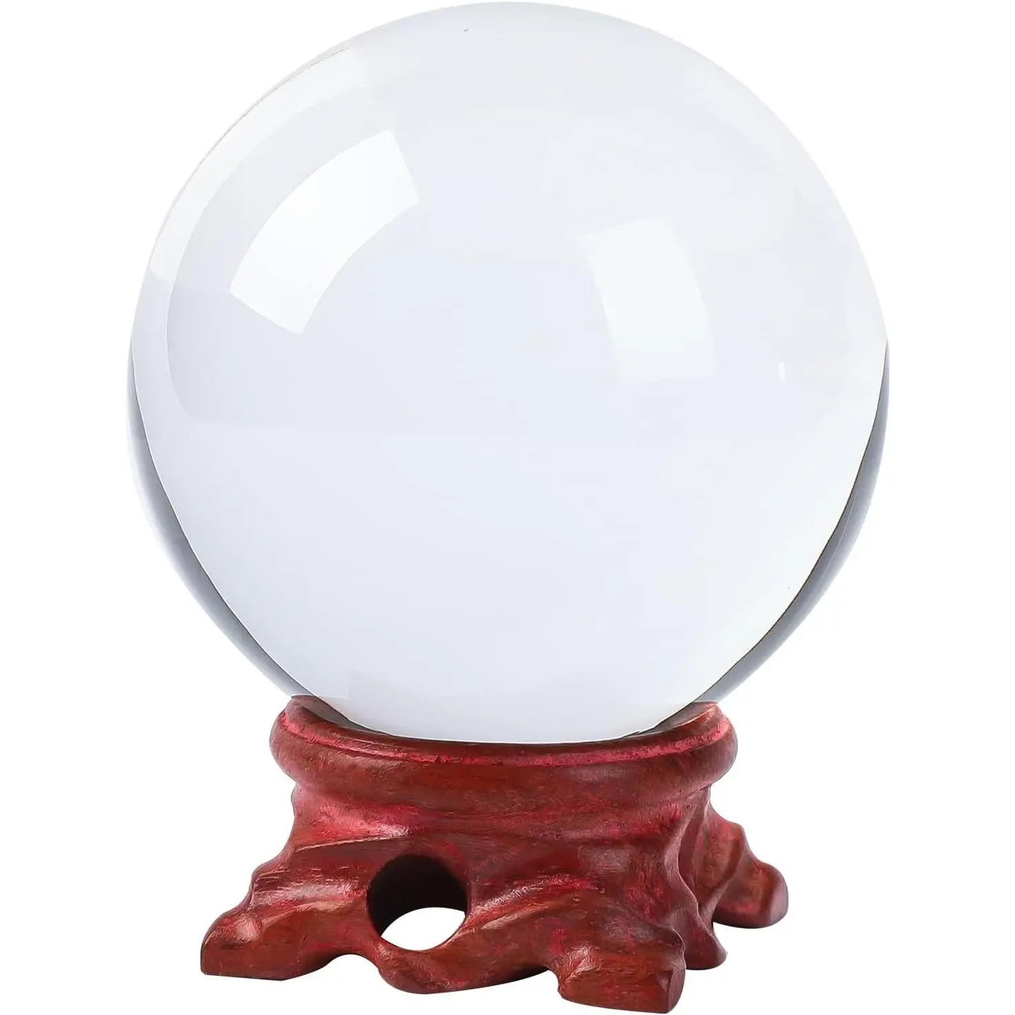 Clear Crystal Ball with Stand 100mm/3.9 inch for Fortune Teller Accessories,Decorative Ball,Magic,lensball Photography,Feng Shui,Witchcraft Decor,Scrying,Large Quartz Crystal Orb Prop Glass Sphere