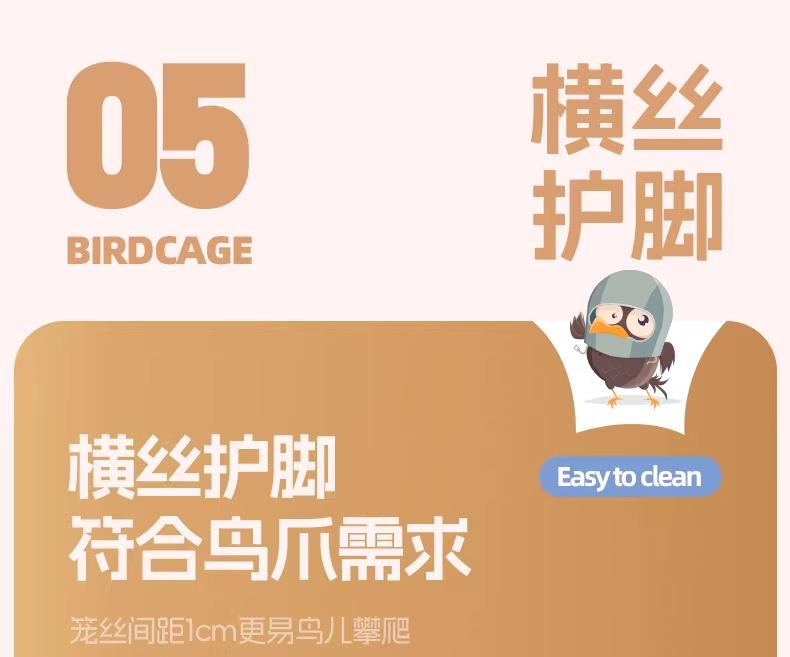 New Transparent Villa Bird Cage Double Layer Large Size Anti-Splash Horizontal Wire Special for Parakeet Cockatiel Budgie Parrot with Pet Toy Accessories