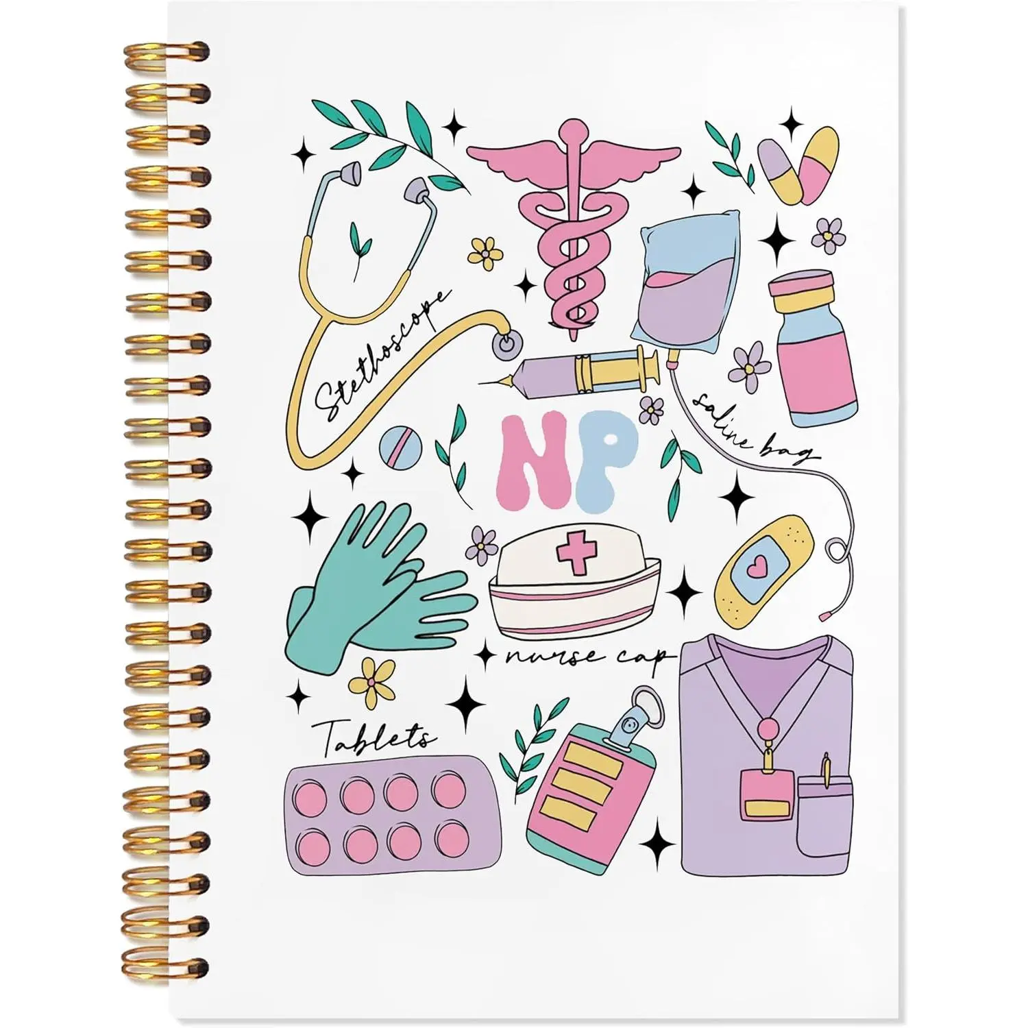 Women's Nurse Practitioner Spiral Notebook Journal - 5.5x8.3 in, Firm Cover, Office Stationery for Note Taking, Office Supplies