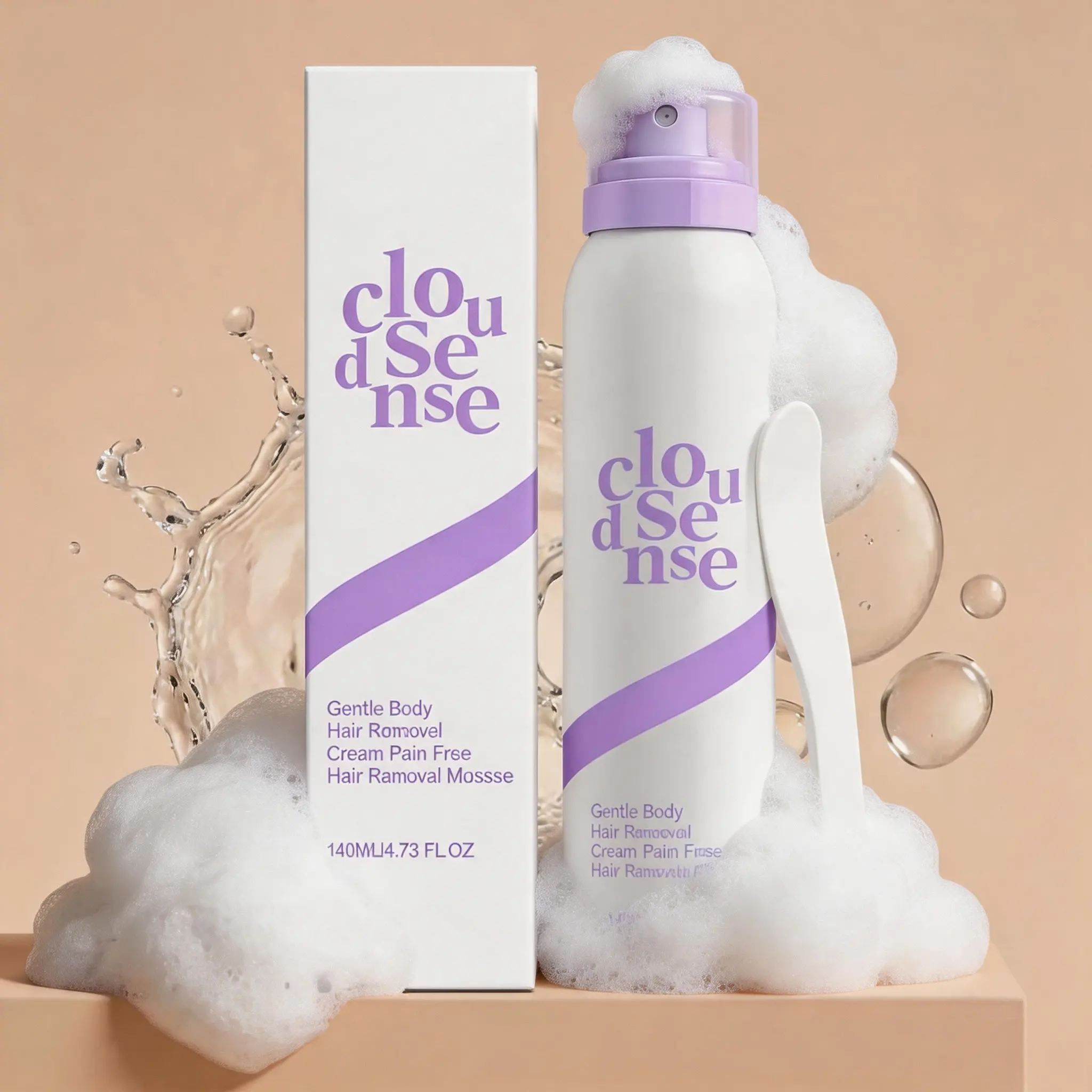 Bikini Pain-Free Hair Removal Mousse for Sensitive Skin Hypoallergenic Citrus Scent Aloe Hyaluronic Acid Gentle Fast Acting Depilatory for Men Women