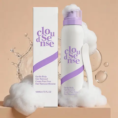 Bikini Pain-Free Hair Removal Mousse for Sensitive Skin Hypoallergenic Citrus Scent Aloe Hyaluronic Acid Gentle Fast Acting Depilatory for Men Women
