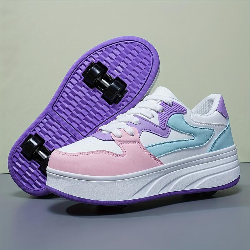Retro Roller Skate Sneakers - Versatile, Detachable Wheels Outdoor & Streetwear, Comfortable, All-Season