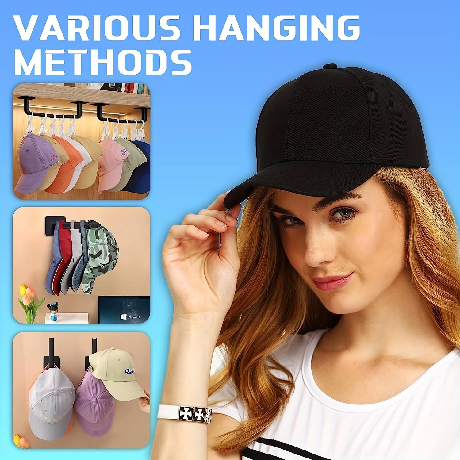 Punch-free Hat Storage Hook, 4 Counts Hanging Plastic Hook for Keys Hat Towels, Self-adhesive Hook for Entryway Hallway Bathroom Bedroom, Bathroom Organization, Bathroom Organizing Accessories, Summer Gift
