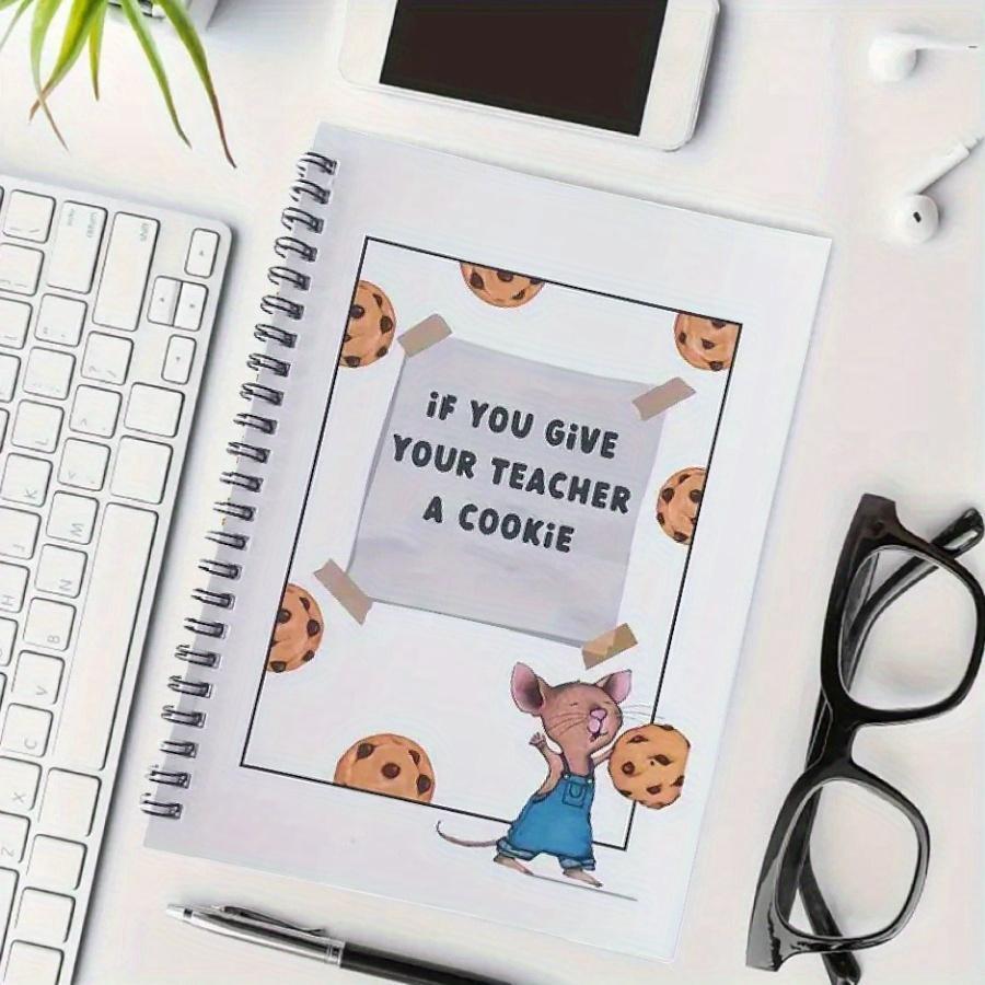 Cartoon Mouse Pattern Planner Notebook, 1 Count Creative Teacher Appreciation Notebook Journal, Personal Organizer for Back to School & End of Year
