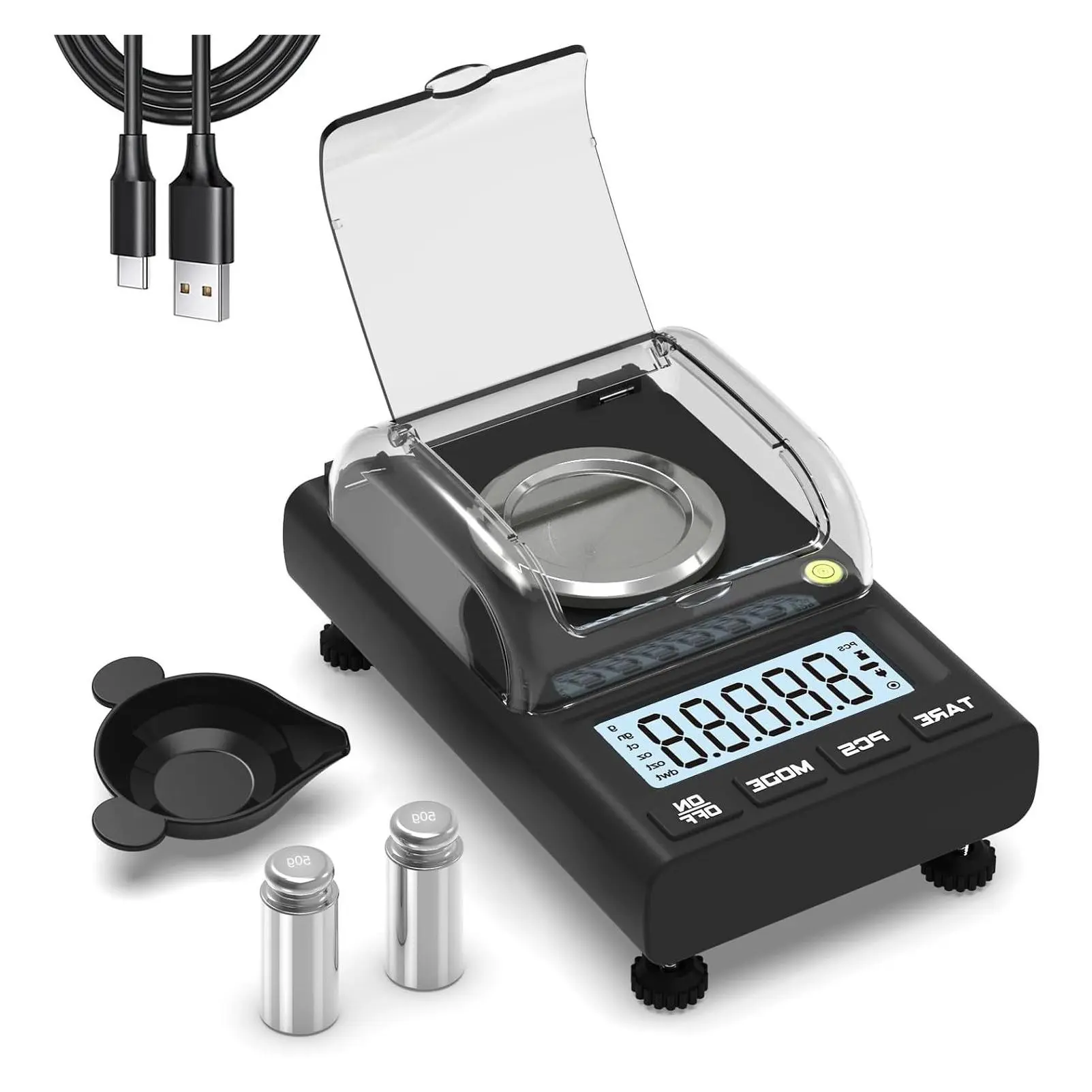 Milligram Scale 100g x 0.001g with Two 50g Calibration WeightsGift