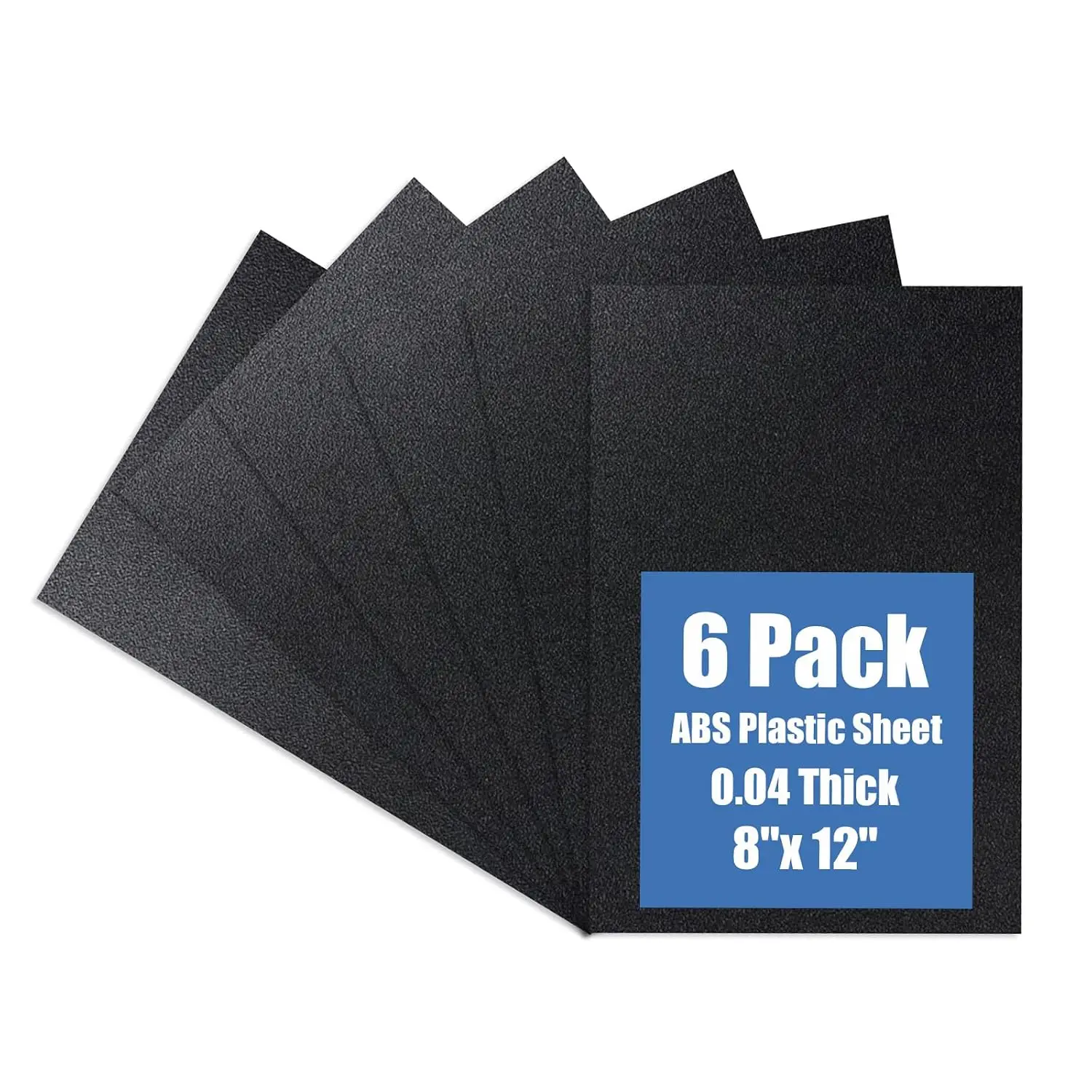 Plastic Sheet 8" x 12" x 0.04", Black PVC Board Flexible Moldable  Strength and High Tensile 1/25" Thick (1mm) for Crafts Materials  Decor and Handicrafts, Abs Plastic Sheets 6 Pack