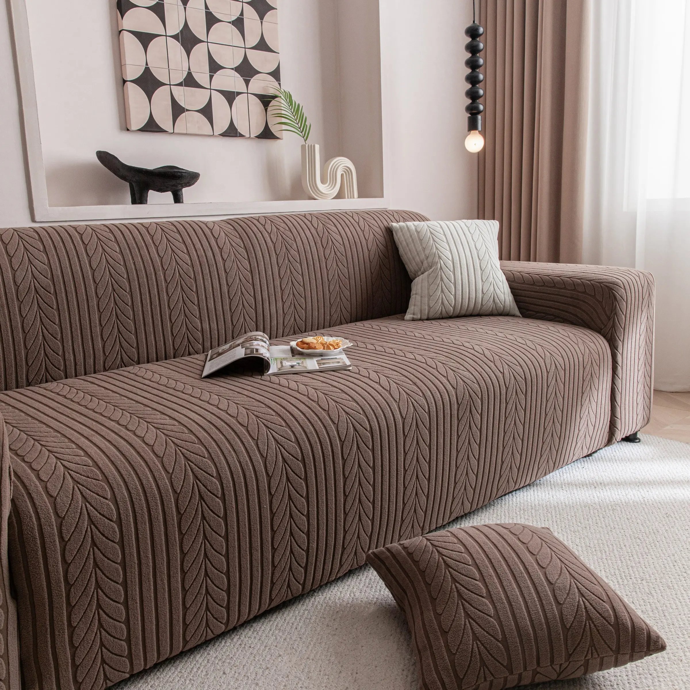 Easy-Going Stretch Couch Cover for Sofa,Dustproof Elastic Sofa Slipcover, Soft and Comfortable Sofa Protector for Office, Living Room & Home Decor, Stretch Couch Cover, Stretchable Sofa Cover