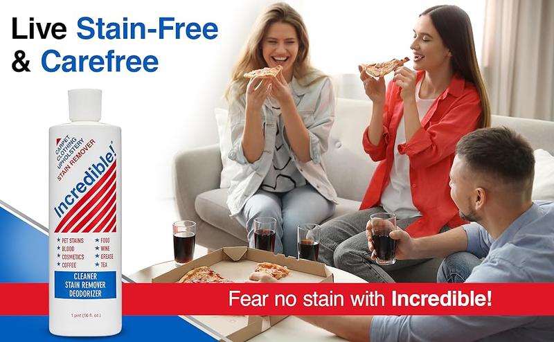 Stain Remover - Instant Spot Remover For New and Old Stains - Blood, Red Wine, Coffee, Urine, Cosmetics, Pet Stains and Odor Eliminator - Carpets, Mattress, Laundry, 16.oz (2 Pack)