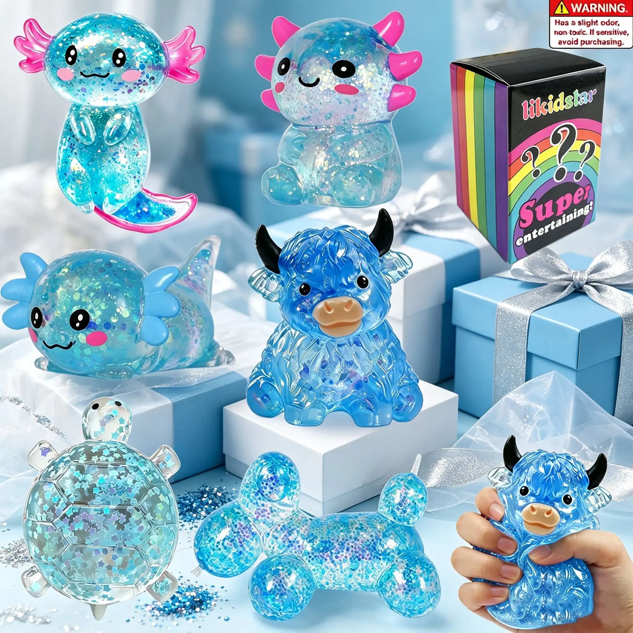 6pc Squishy Stress Relief Toy Set, Anxiety Relief, Soft Slow Rebound Toys, Fun Interactive Design, Office Desk Accessories, Gift Box
