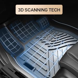 GARVEE Custom Fit Floor Mats for Toyota Tacoma Double Cab 2018-2023,3 Pack TPE Floor Liners Compatible with 2018 2019 2020 2021 2022 2023 Toyota Tacoma