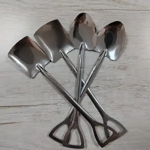 4pcs Stainless Steel Shovel Spoon - Versatile Kitchen and Outdoor Cooking Tool Utensils Spoons Set