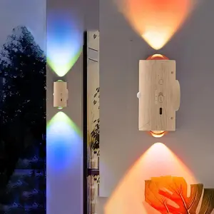 USB Rechargeable LED Sensor Wall Sconce, RGB Color Changing Motion Sensor Magnetic Night Light, Smart Ambient Light for Entryway, Bedside, Desk, Closet