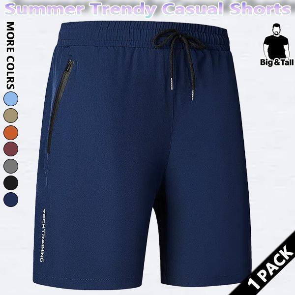 5-Pack Men's Quick Dry Tech Training Shorts | Big & Tall Summer Casual with Zipper Pockets