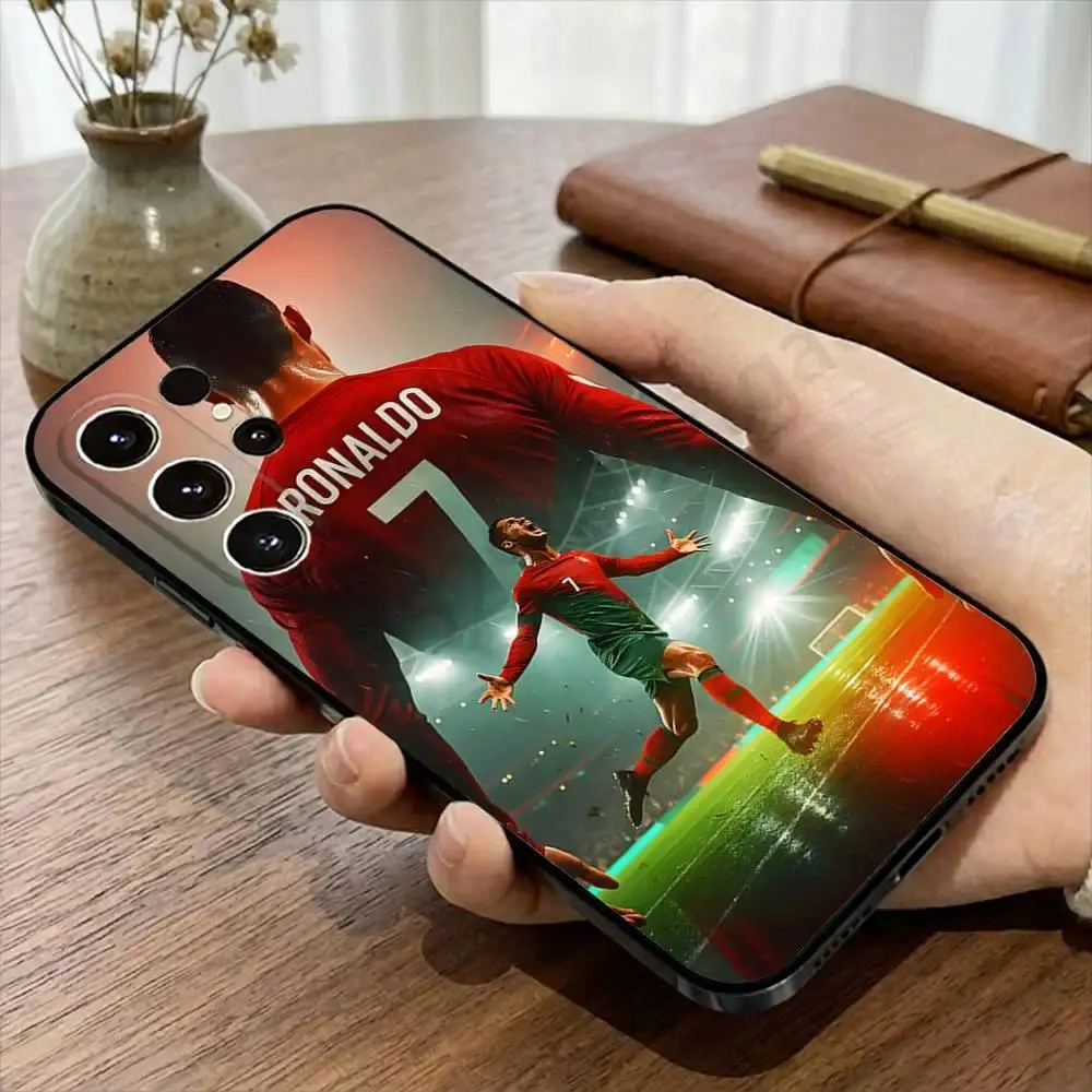 Football Ro-NalDo-ES CR7 Phone Case For Samsung S26,S21,S22,S23,S24,S25 plus,ultra For iphone 17 16 15 14 13 12 11 17Air Plus Pro Promax Black Silicone Cover