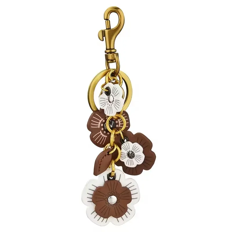 Fashion Camellia Keychain, Elegant Accessory for Crossbody Bags, Long Flower Chain Bag Charm, Car Key Ring, Perfect Gift for Friends