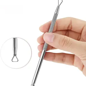 2-Piece Stainless Steel Dead Skin Pusher Set, Triangle Cuticle Scraper, Nail Polish Remover Tool, Foot & Toe Nail Care Kit