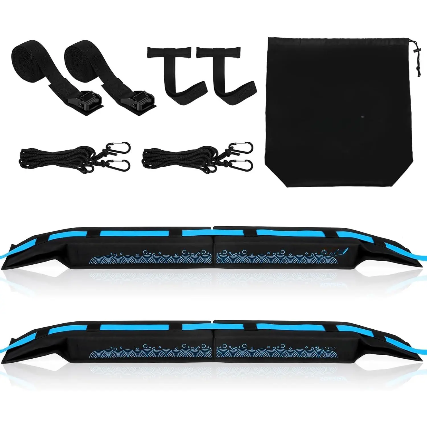 Soft Roof Rack,Roof Pads Luggage Carrier for Kayak, Surfboard SUP, Canoe Include Storage Bag, 2 Quick Loop Strap, 2 Tie Down Rope, and 2 Heavy Duty Tie Down Straps