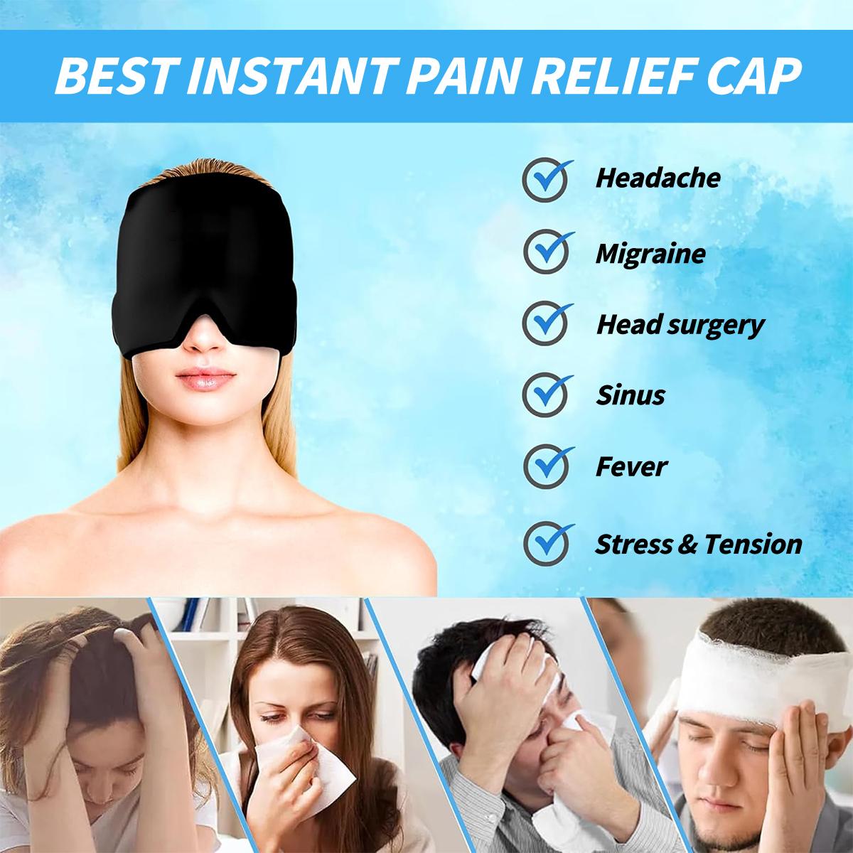 Migraine Headache Relief Cap Gel Ice Head Wrap Hot Cold Therapy for Sinus Puffy Eyes Tension Hangover Stress Relief