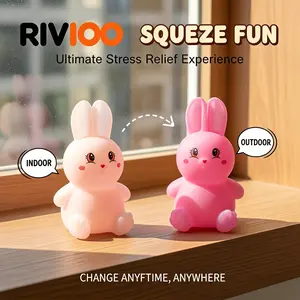 RIVIOO Encounter light discoloration love rabbit pinch music decompression toy wholesale strawberry decompression vent simulation decompression toy