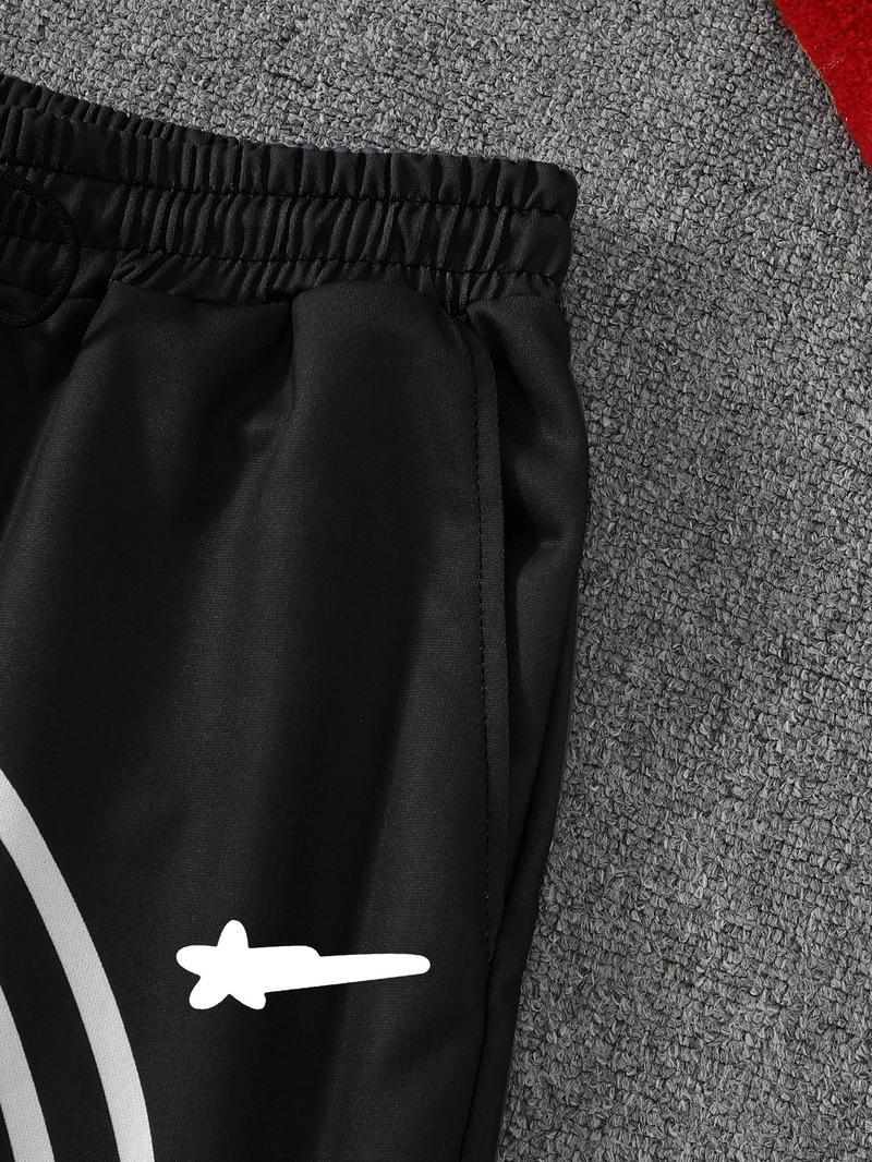 Men's Striped Print Drawstring Waist Shorts, Regular Fit Casual Comfy Breathable Athletic Shorts for Summer, Men's Bottoms for Daily Wear