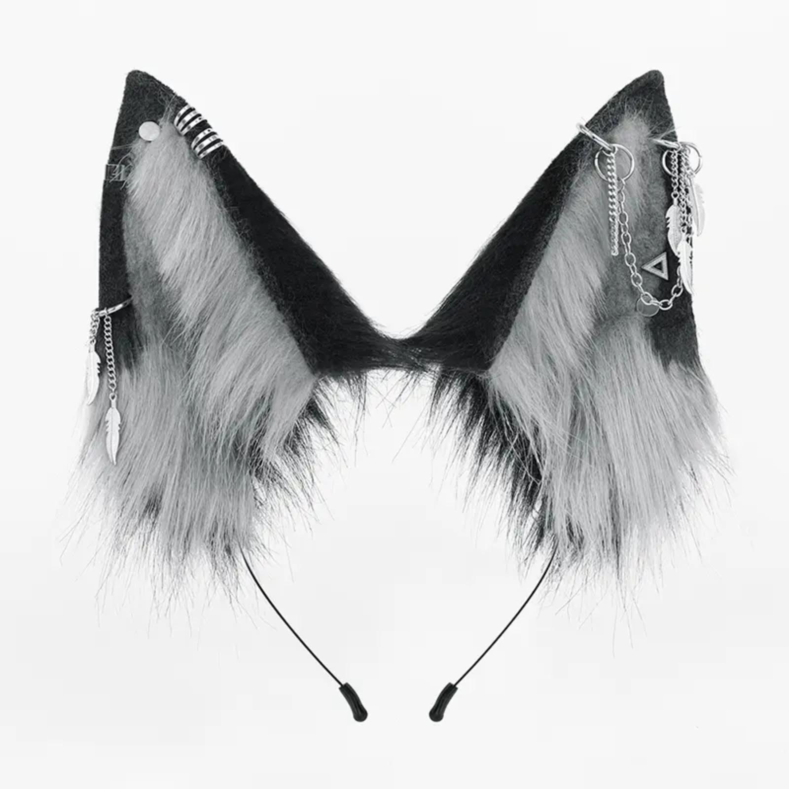 Original Design Realistic Wolf Ears Headband, Handmade Multi-Color Furry Animal Ears Hair Accessories, Cosplay Costume Headwear Props Perfect for Anime Conventions, Comic Cons, Furry Events, Halloween & Themed Cosplay Parties