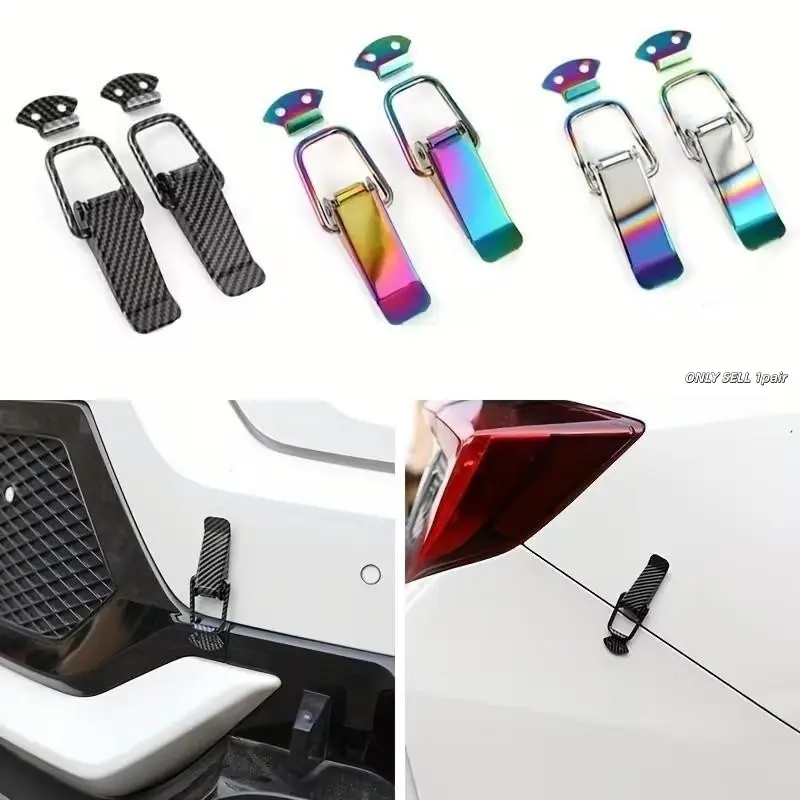 Universal Quick Release Hood Pins Kit, Spring Loaded Self-Adhesive Racing Fasteners for Car Hood, Bumper, Trunk & Fender Locking Kit