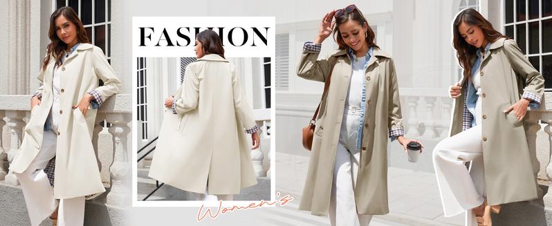 Imily Bela Women's Long Trench Coat Single Breasted Oversized Windproof Overcoat Fashion Outerwear Imily Bela Women's Long Trench Coat Single Breasted Oversized Windproof Overcoat Fashion Outerwear