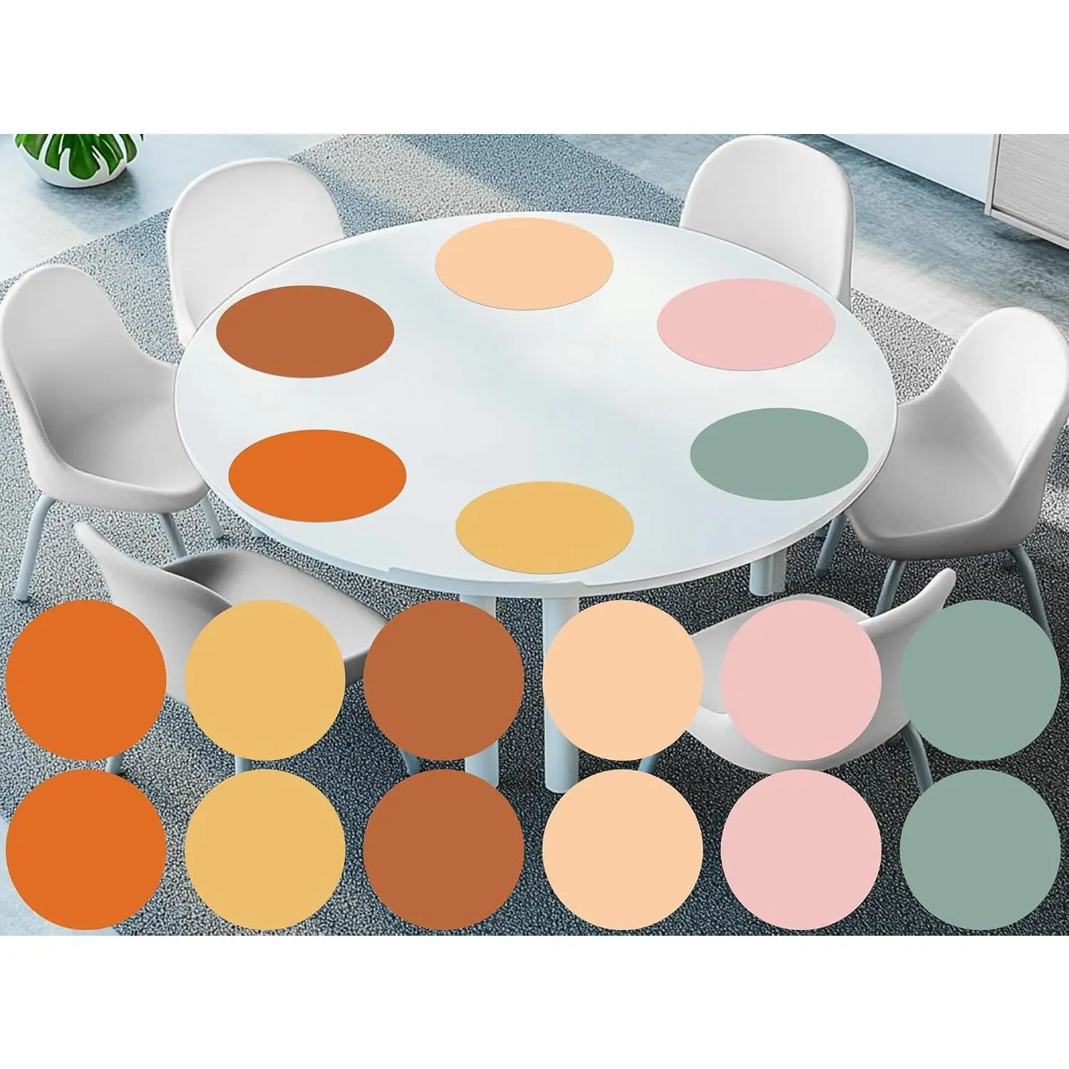 12 count Large 12 '' Dry Erase Dots for Classroom Tables Removable Dry Erase Circles Whiteboard Marker Stickers Spots Wall  for School Classroom Teachers Students Table & Desk